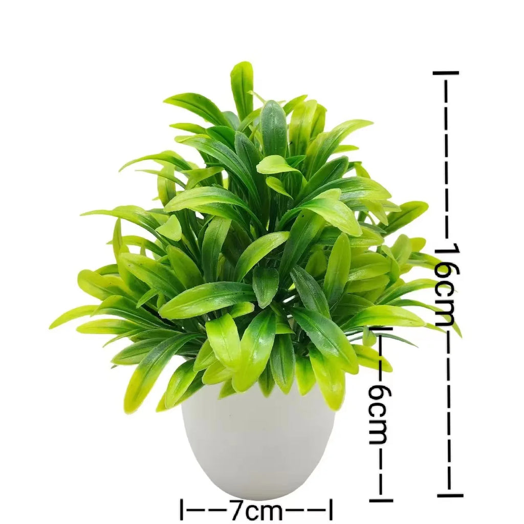 Artificial Green Plant in Plastic Pot
